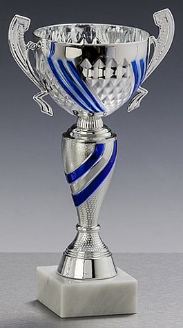 Silver and Blue Cup 25cm